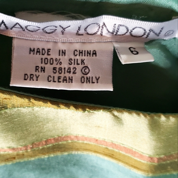 Maggy London Womens Dress with Hem Detail Sz 6 Beautiful Colors 100% SILK - Picture 4 of 7